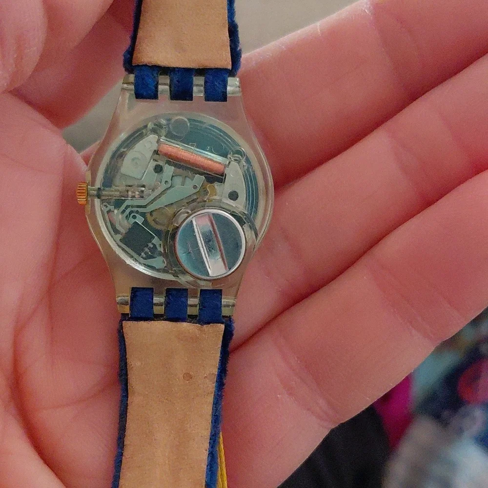 Vintage Swatch 1995 Ladies the Cord On Bleu Watch